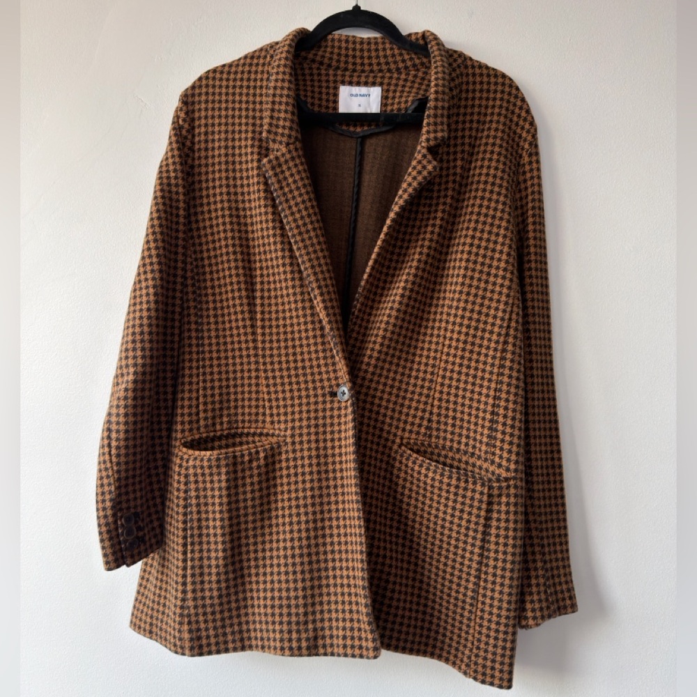 Old‎ Navy Brown Houndstooth Blazer